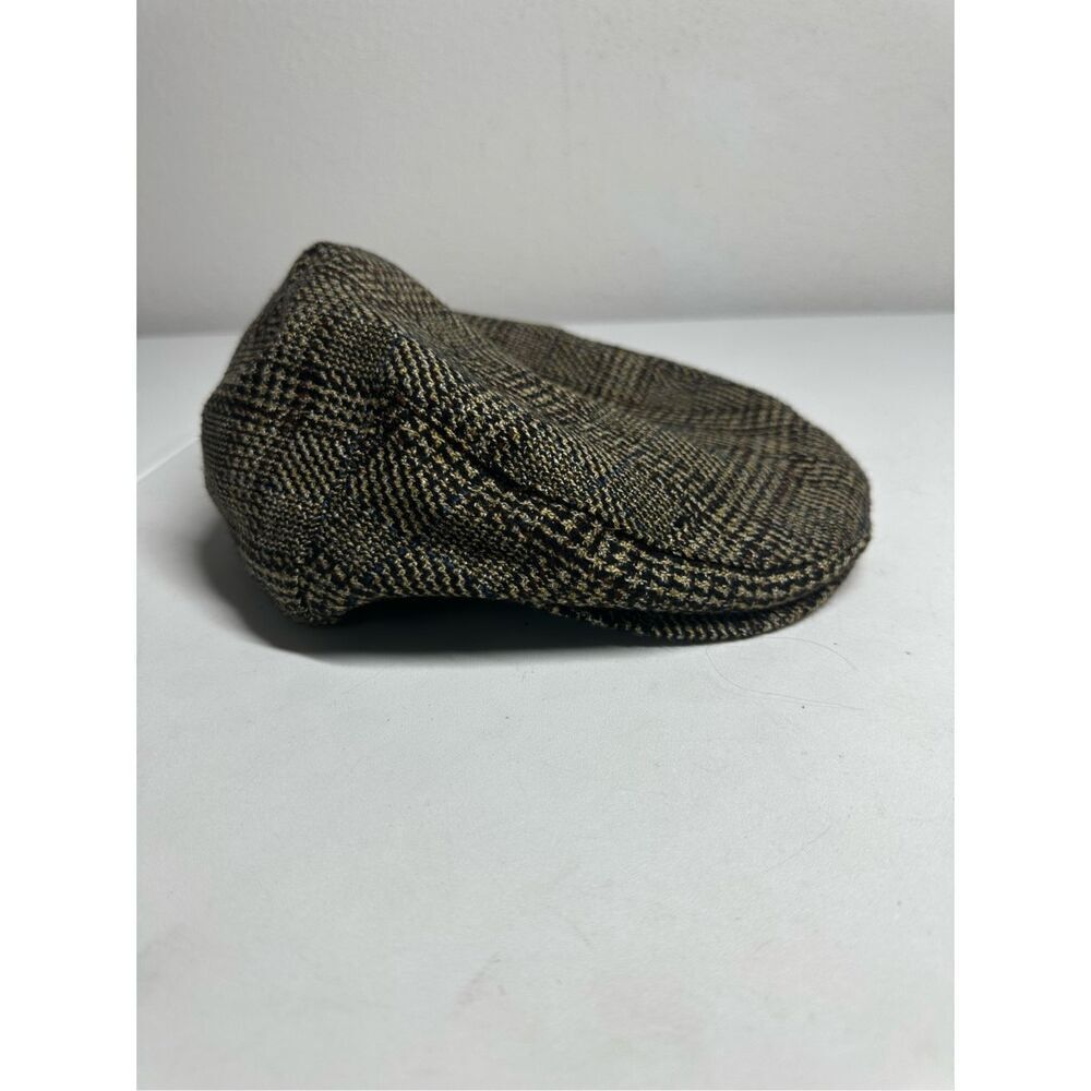 Peacocks Wool Blend Tweed Flat Cap Brown Black Tan One Size Adult